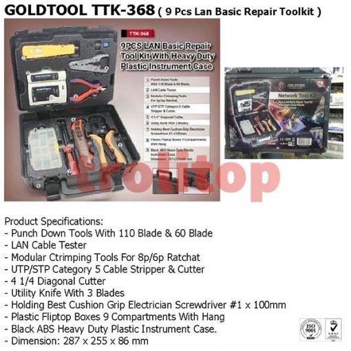 GOLDTOOL TTK-368  9 Pcs Lan Basic Repair Tool Kit